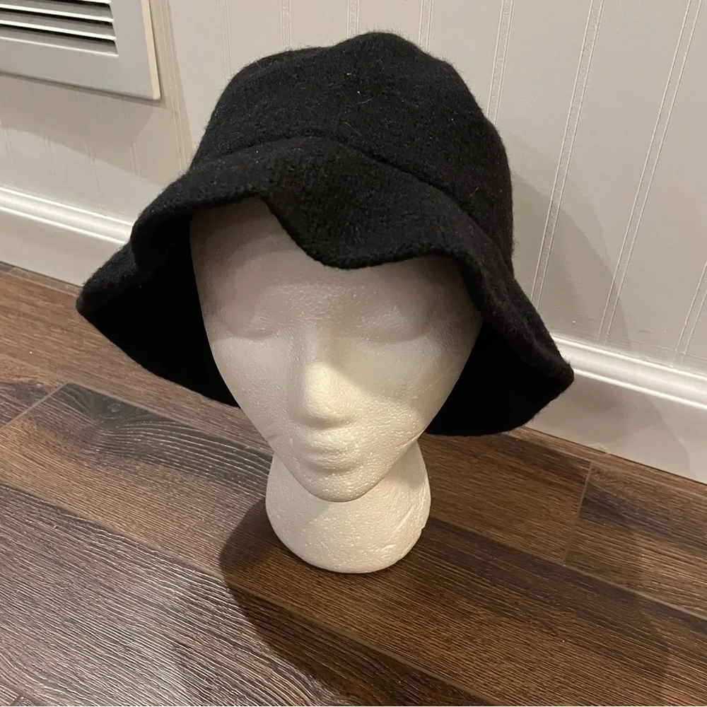 J Crew Wool Blend Black Winter Hat